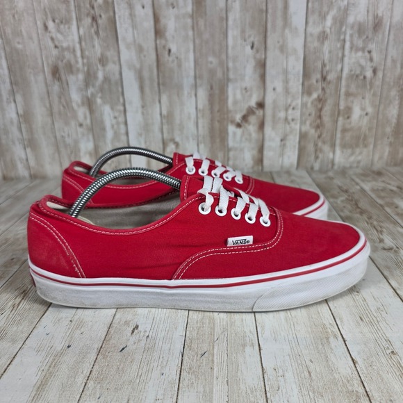 Vans Authentic Canvas Sneakers‎ Red Casual Lace Up Shoes Men's 11.5 Women's 13 - Picture 1 of 7